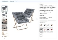 N4115  MoNiBloom Saucer Chair, 27.5", Gray