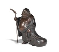 Japanese Bronze Hotei, Meiji