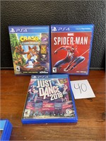 PS4 Spiderman Crash Just Dance video games