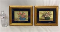 Vintage Custom Framed Floral Paintings - Signed