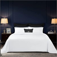 Egyptian Cotton Queen Size Bed Sheets Set-White