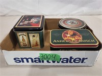 3 – Vintage ANHEUSER BUSCH Collector Tins