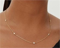 PAVOI 14K Gold Plated Station Necklace