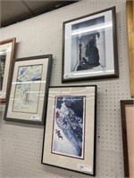 (2) Framed Prints with Framed Watercolor