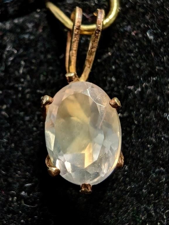 Rose Quartz(0.8ct) Gold Filled Pendant