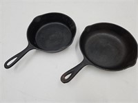 2 Cast Iron Skillets See Size
