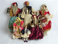 Group of Vintage Greek Folk Dolls