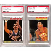 (3) Psa 9 1987 Fleer Basketball Cards