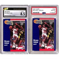 (2) 1991 Fleer Michael Jordan Graded Cards