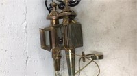 Pair of vintage Indian Railroad Brass Lamps