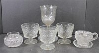 Assortment of Pressed Glass Cups and More