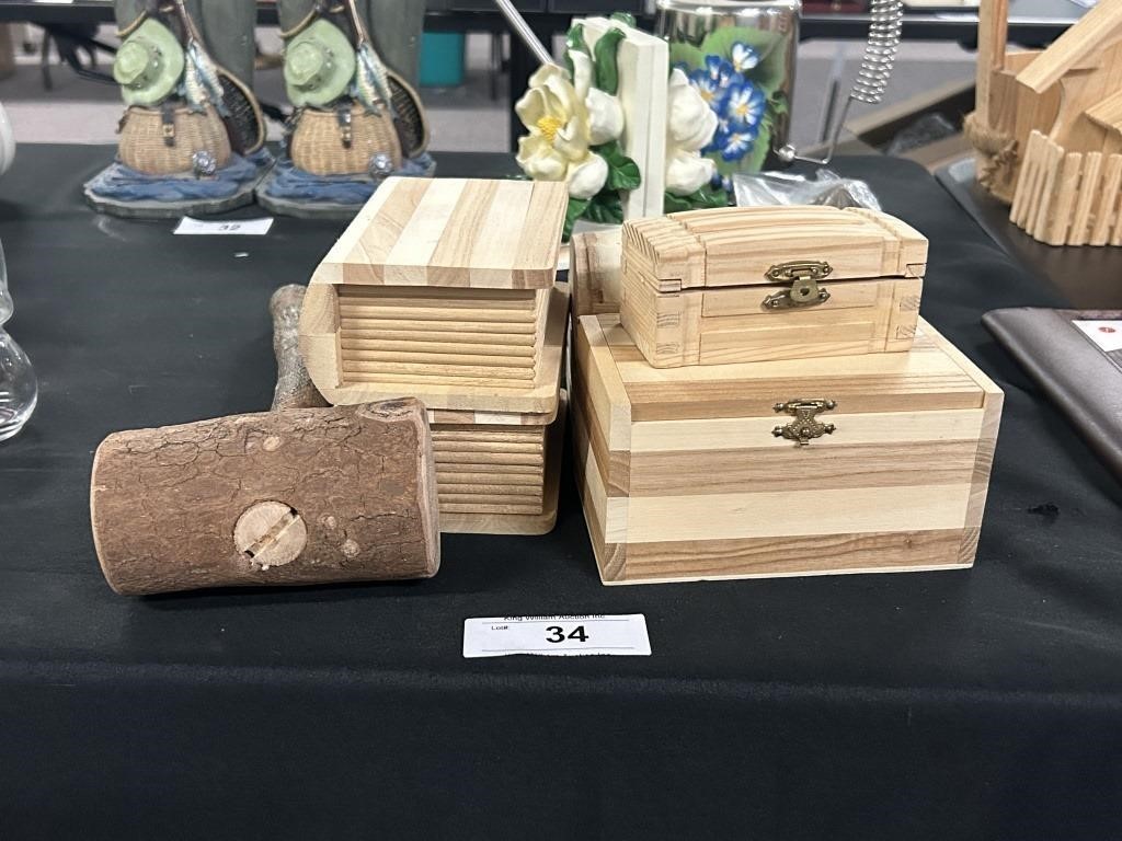 New Unfinished Trinket Boxes + Mallet