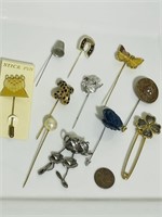 Vintage jewelry pin lapel mix lot