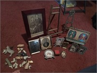 Old photographs, display easels, & play farm