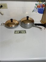 2 Aluminum Ware Ever Pots with Lid