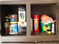 Miscellaneous contents of cabinets as shown