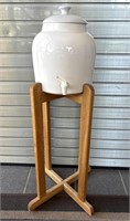 Drink Dispenser on Wood Stand
- vessel 12.5”
-