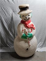 Blow Mold Snowman With Candy Cane