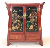 Vintage Chinoiserie Lacquer & Wood Cabinet