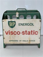 BP Energol Oil Bottle Rack With Screen Print Sign
