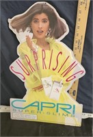 Capri cigarette metal sign