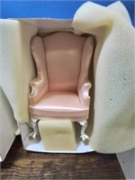 pink wing back dull house chair