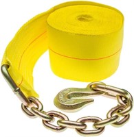 30ft x 4in Winch Strap with Leader Chain