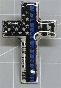 Thin blue line Cross pin