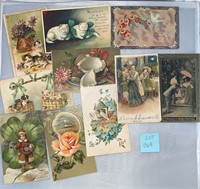 10 Flowers Animals Antique/VTG Postcards Ephemera