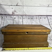 Primitive Wooden tool chest with tools and misc