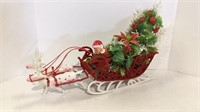 Vintage Santa Claus and sleigh with faux