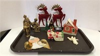 Great tray lot of vintage and antique Christmas