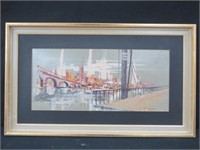 FRAMED ABSTRACT OIL ON BOARD SIGNED W.R. PLANGG