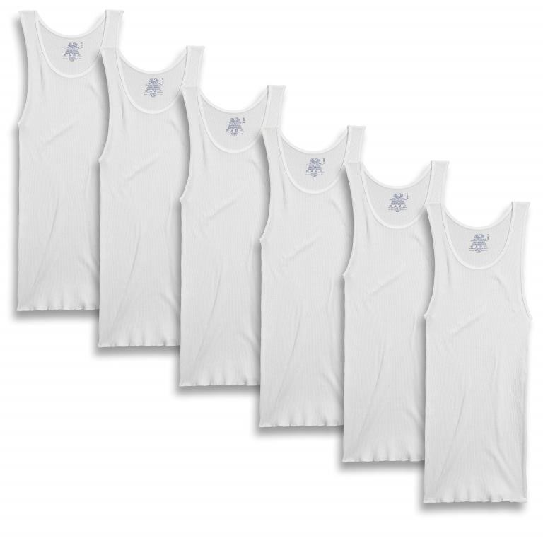 Fruit of the Loom Mens 6PK White A-Shirt, Size Sma