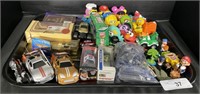 Sesame Street Toys, NOS Hot Wheels, Ornaments.