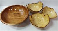 4 HANDMADE CHERRY BOWLS