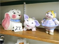 Dumbo Water Pitcher & (2) Miss Piggy Porcelain -