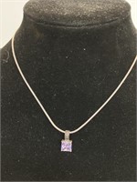 16" necklace w/rainbow quartz .925