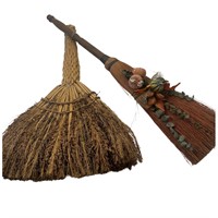 Decorative Broom Set with Autumn Accents