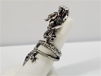 HUGE figural Dragon Ring Size 6  New