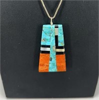 Jay King Sterling Silver Turquoise Mosaic inlay