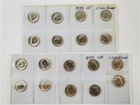 16ct 1955 Roosevelt Silver Dimes