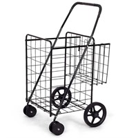 1 Goplus Jumbo Folding Shopping Cart, with Double
