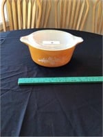 Butterfly gold pyrex covered bowl
