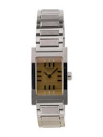 Hermes Tandem Gold Dial Stainless Steel Watch