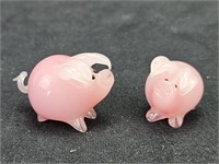 Small Blown Glass Pigs