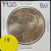 1925 BU SILVER PEACE DOLLAR