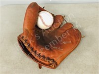 vintage MacGregor ball glove w/ baseball