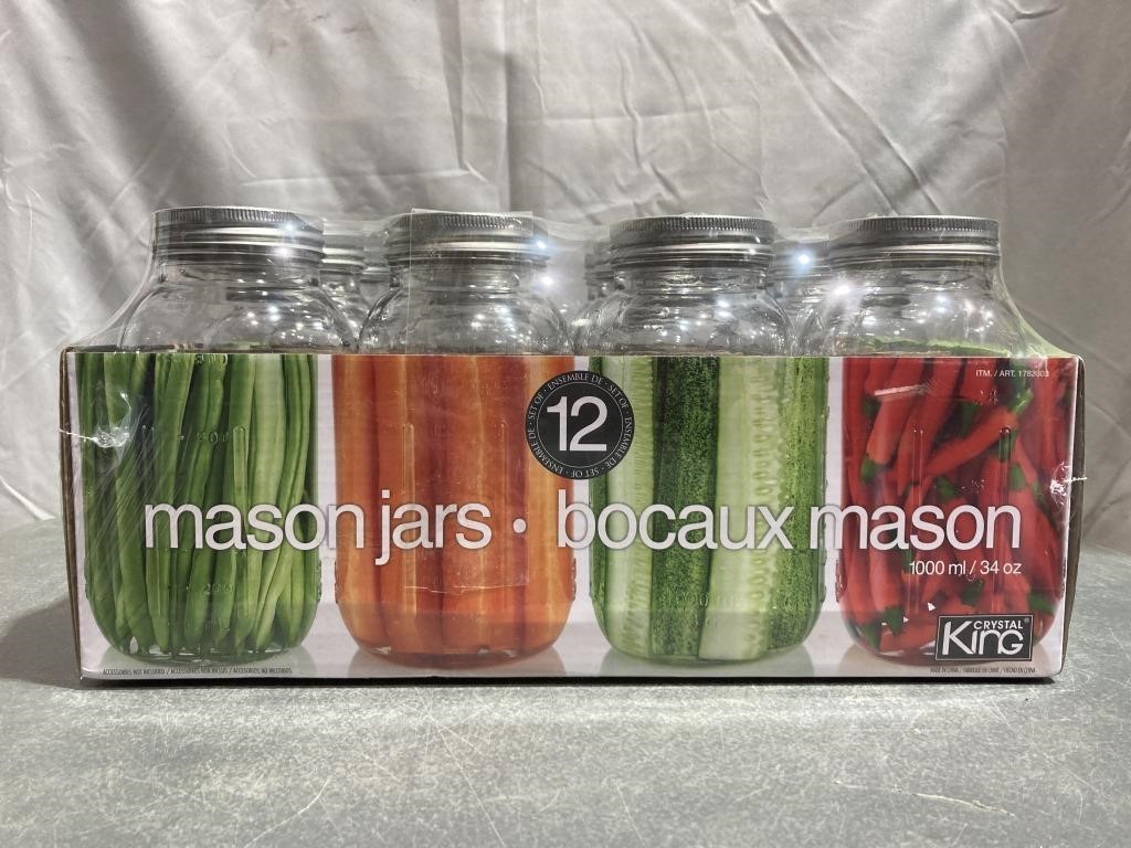 Crystal King Set Of 12 Mason Jars