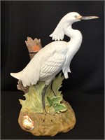 Ezra Brooks Snowy Egret Heron Decanter